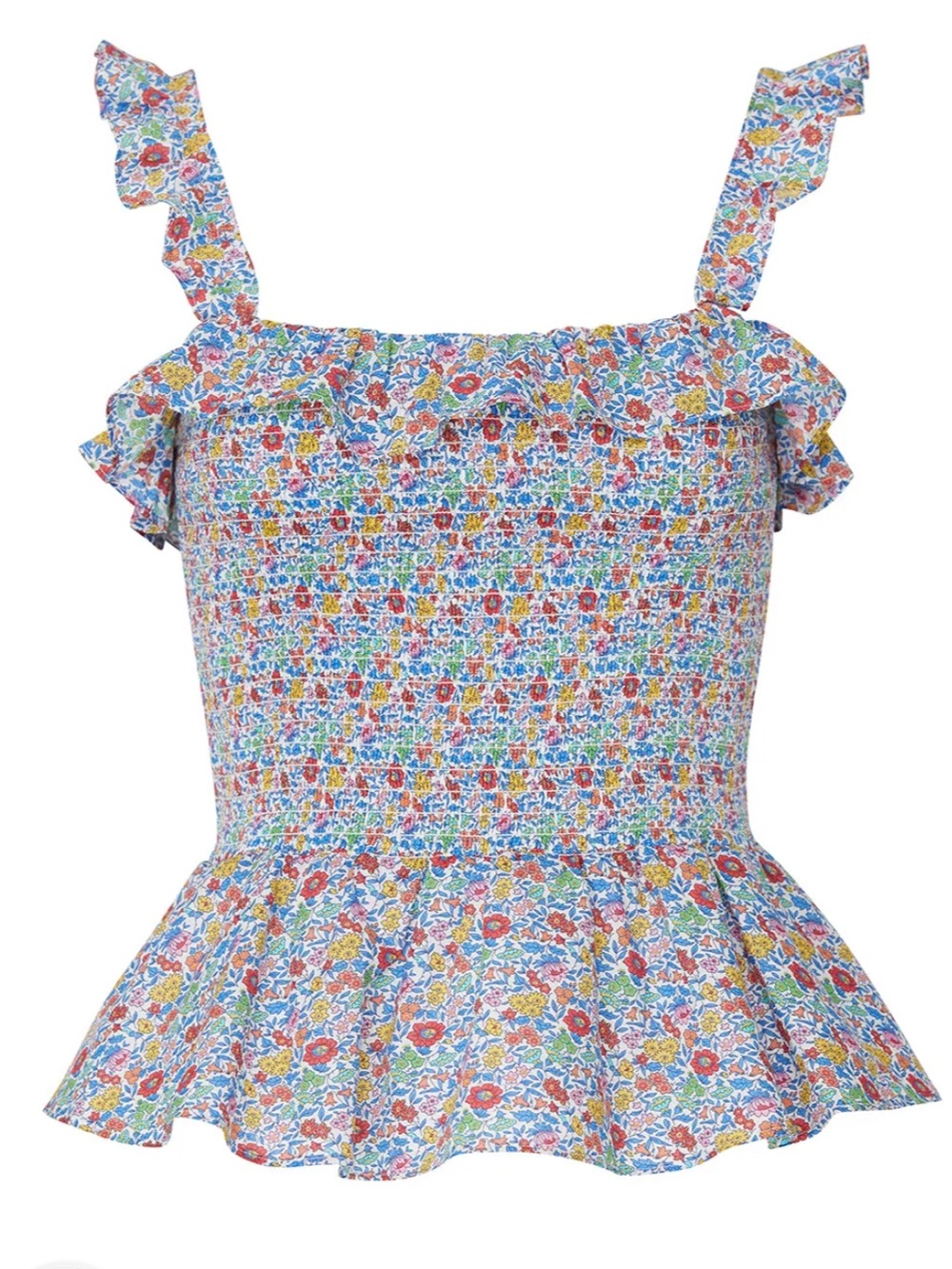 J. Crew Floral Smocked Ruffle Tank - Picture 12 of 12